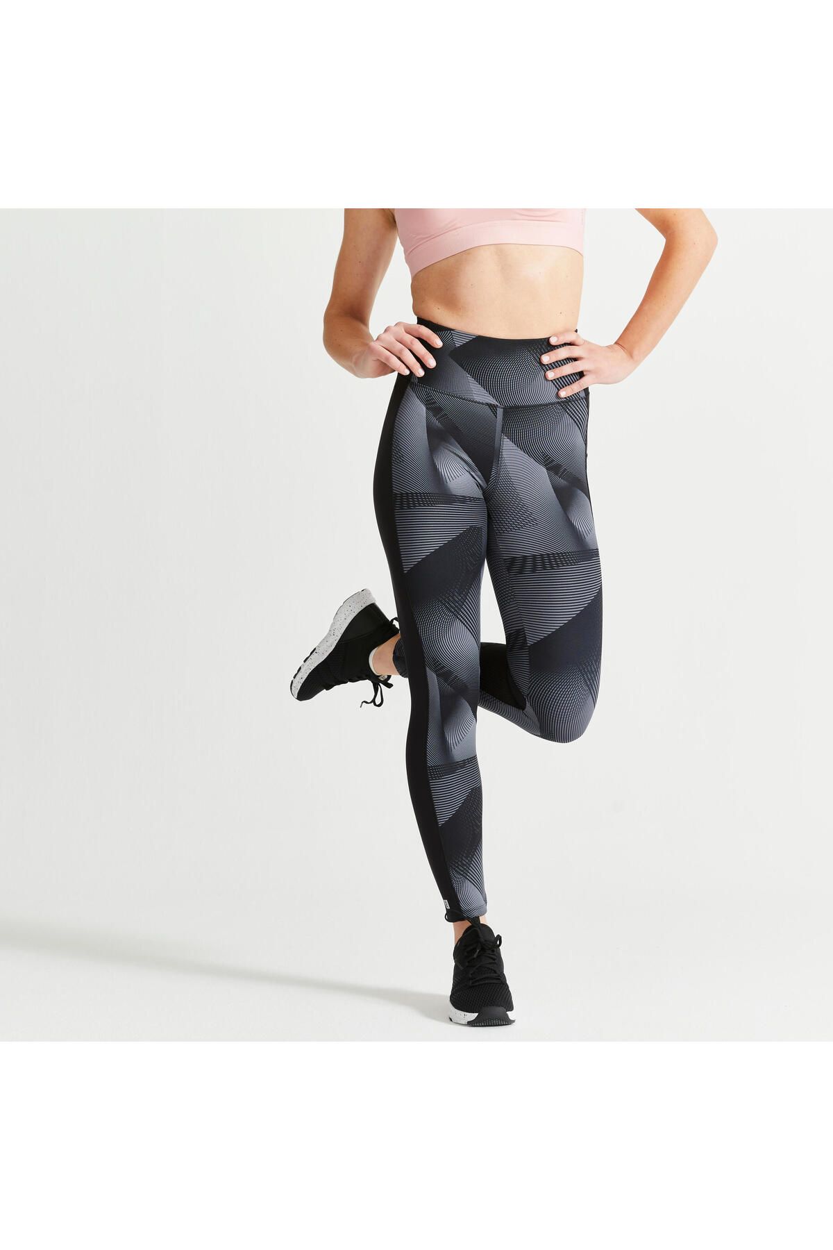 Reebok Womens Highrise Running Compression Athletic Pants, Black, Medium