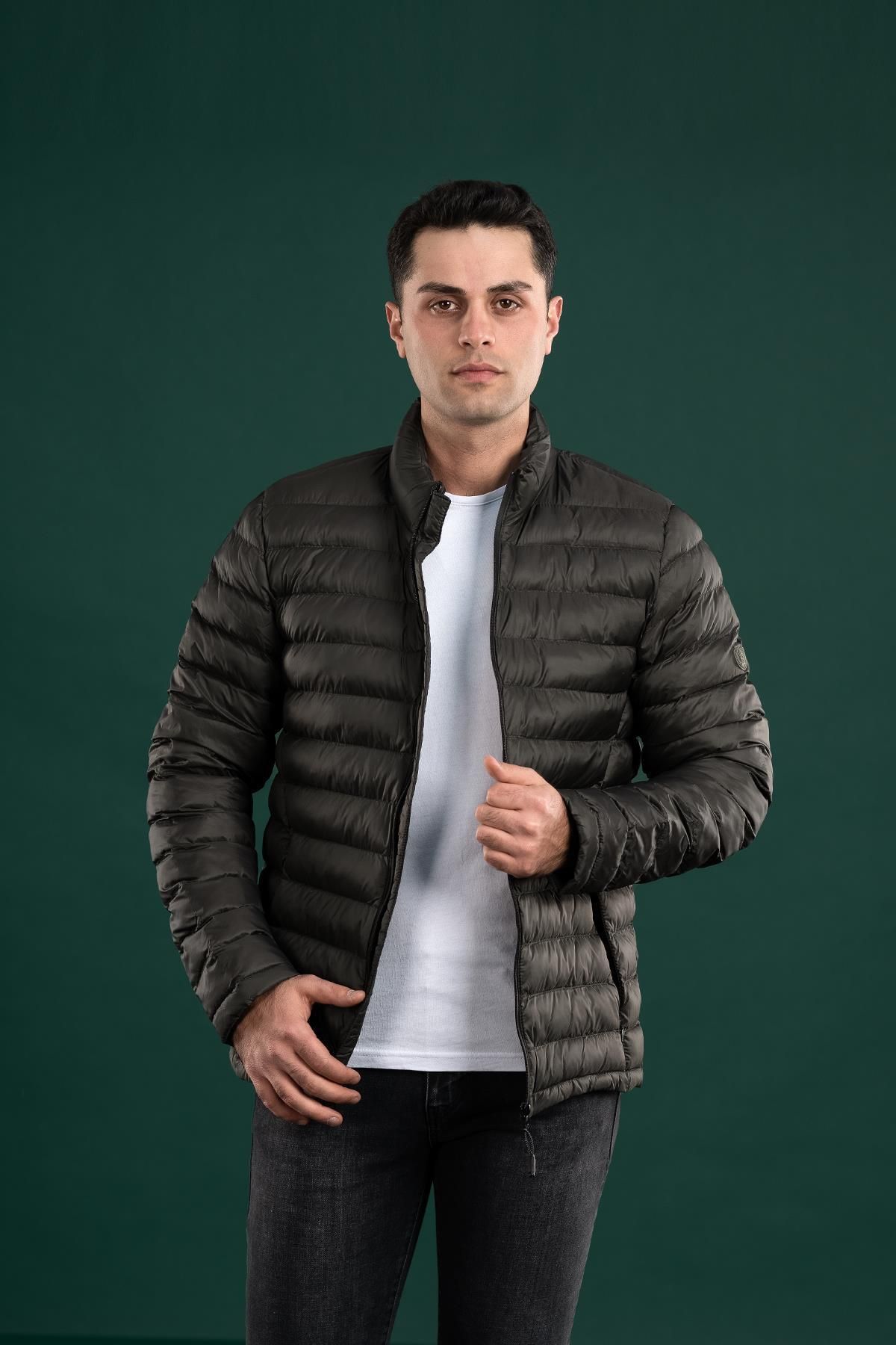 AK AYLAR Fbi Slimfit Stand up Collar Zippered Men s Thin Puffer