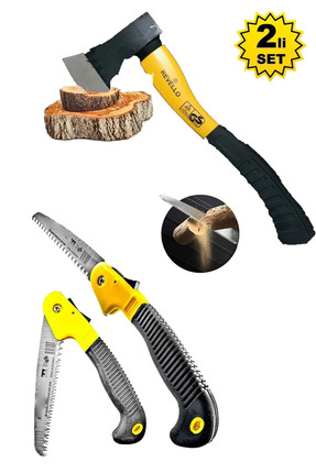 Fiber Saplı Balta Nacak Kamp Odun Kesme Katlanır Budama Testeresi El Testeresi... Image 1