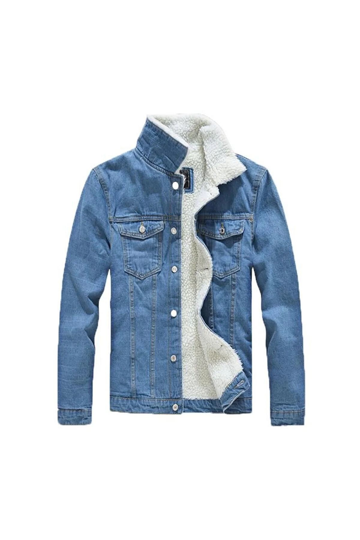Denim jacket new arrivals fluffy collar mens