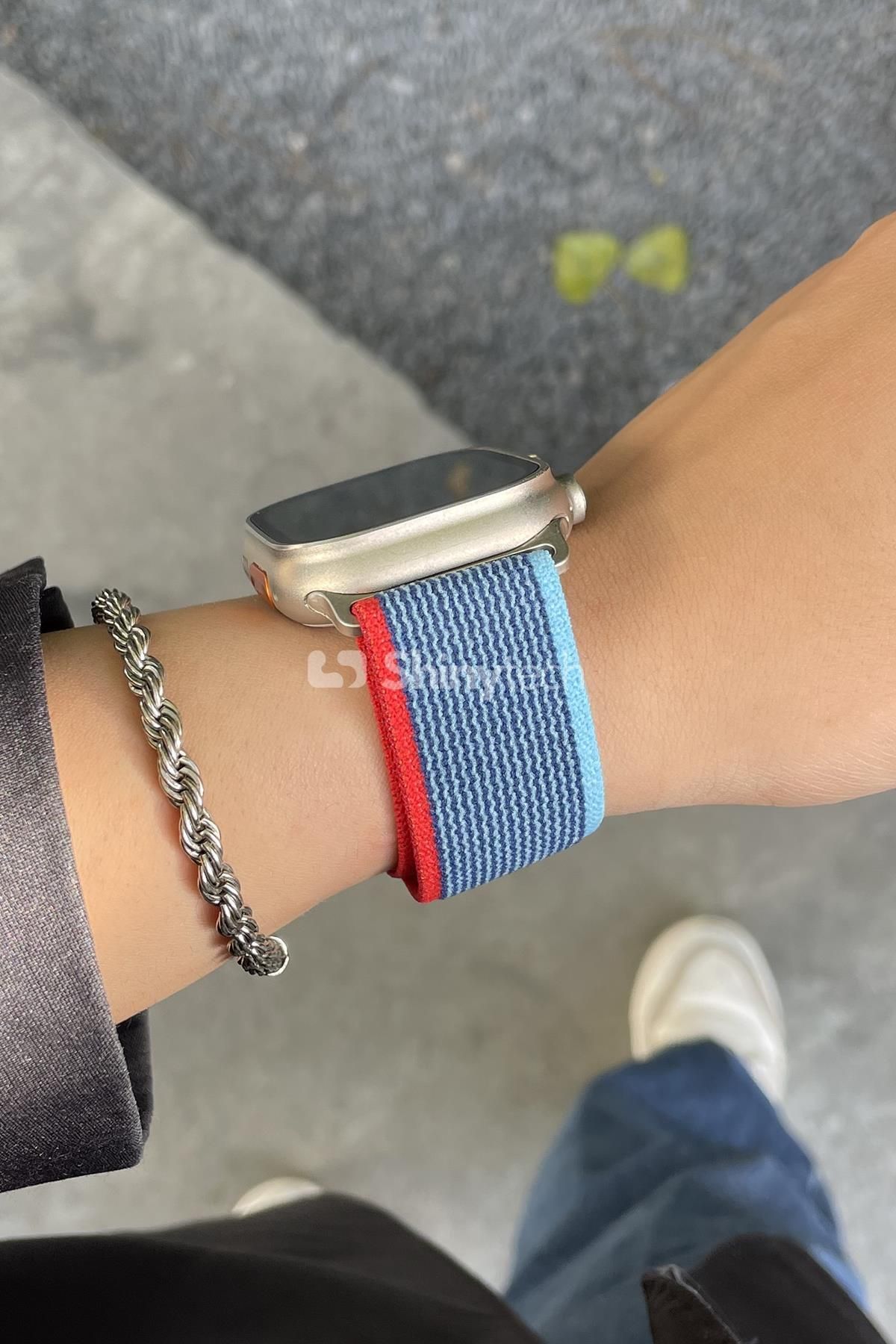 ShinyTECH Apple Watch Compatible Trail Loop Band Blue Red Trendyol