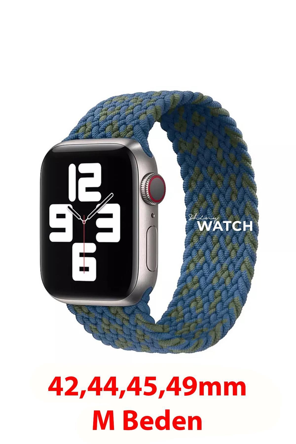 Blue braided apple watch band deals
