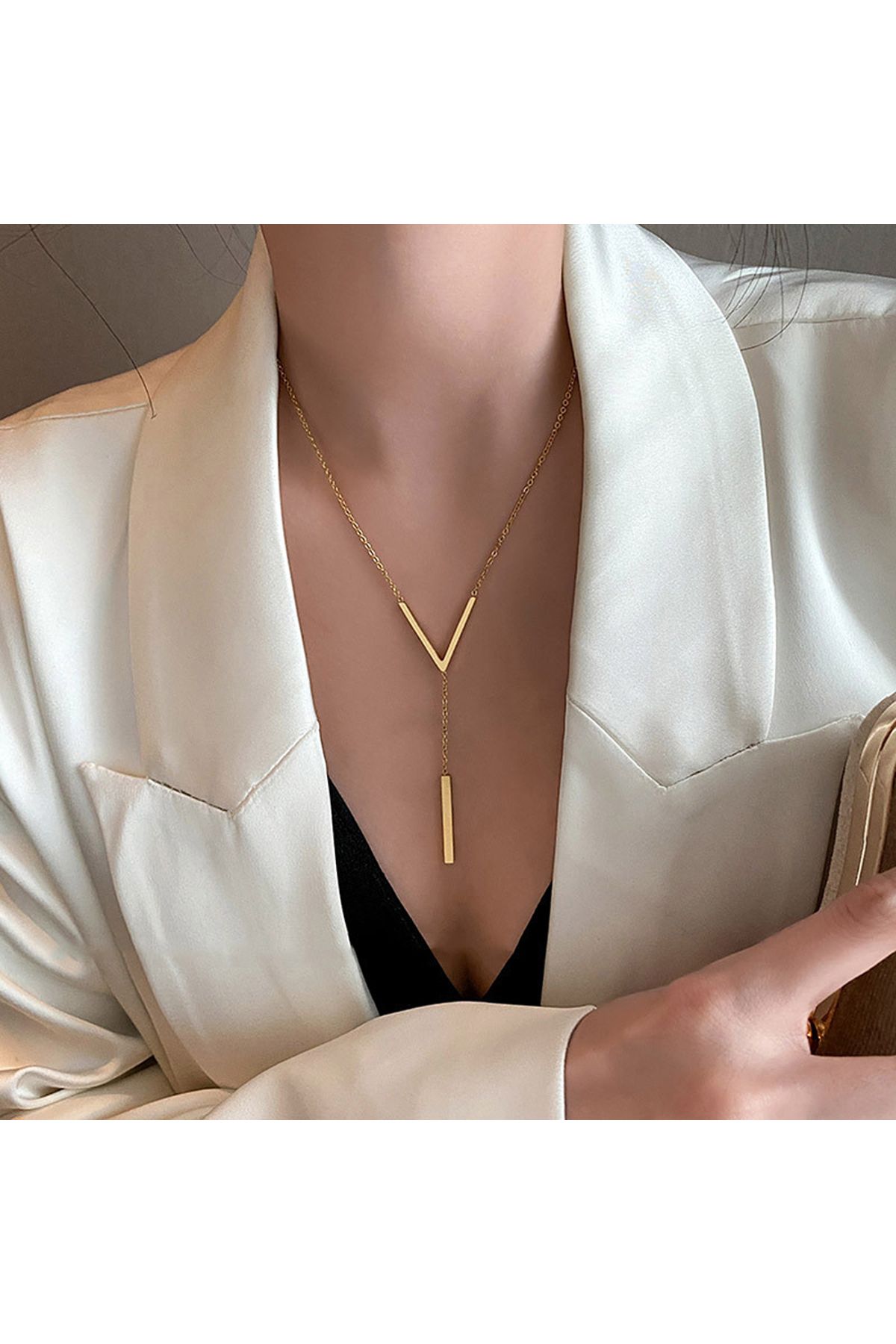 FASH ON JEWELRY Steel Necklace Gold colored Casual Trendyol