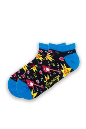 Modernity Unisex Parf&uuml;m Kokulu Gitar Baskılı Patik &Ccedil;orap