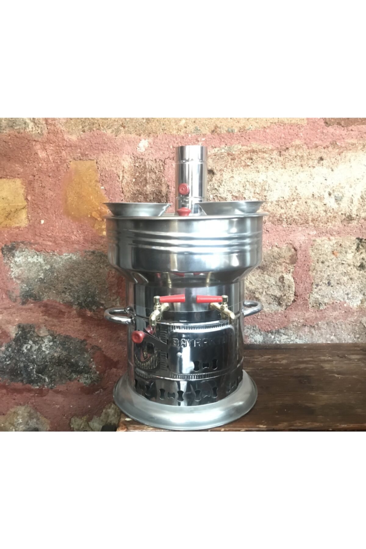 Bayraktar 12 Litre Çift Musluklu Odunlu Semaver