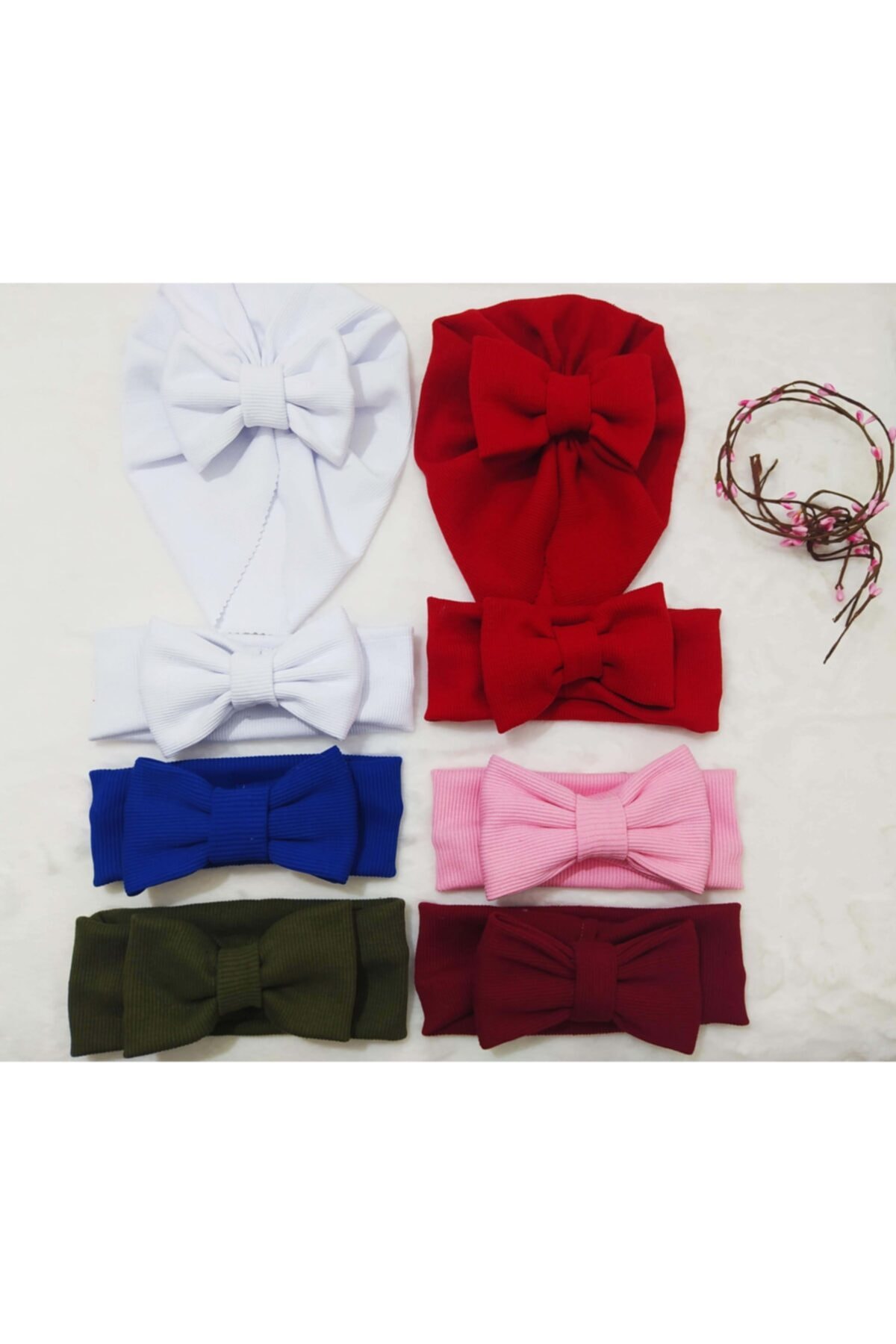 damlakids Kız Bebek Kırmızı Fiyonklu Bandana Seti