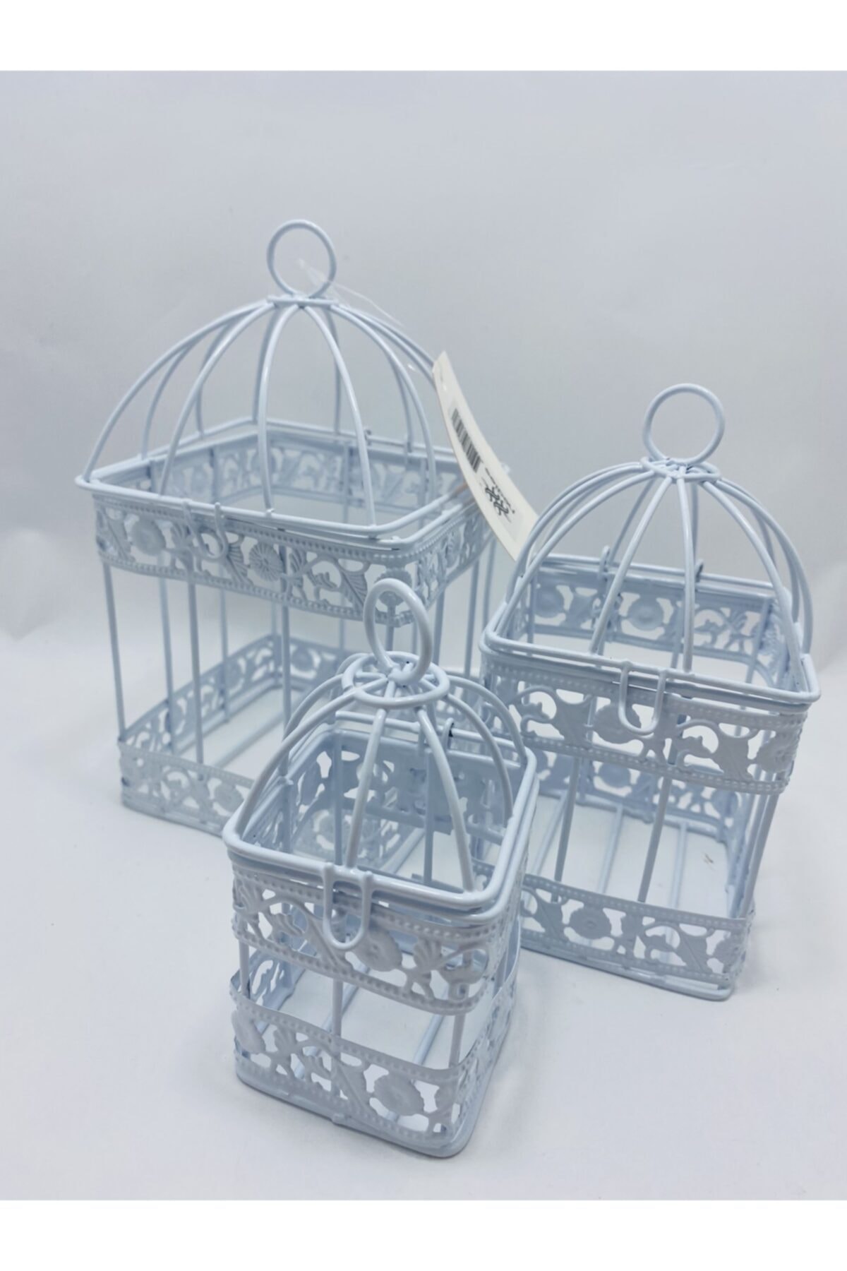 MYKHEDİYE Metal Ferforje Kafes 3 Lü Set Kare