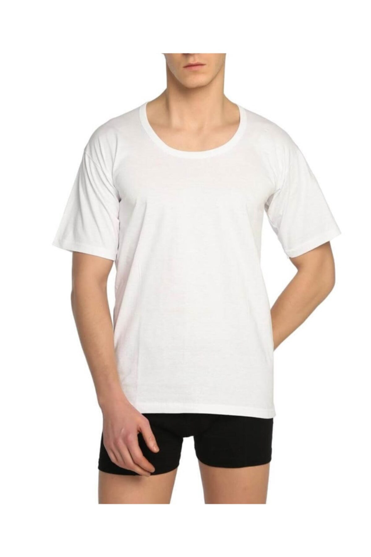 nacar çarşı Erkek Beyaz Kısa Kollu  Fanila 6'lı