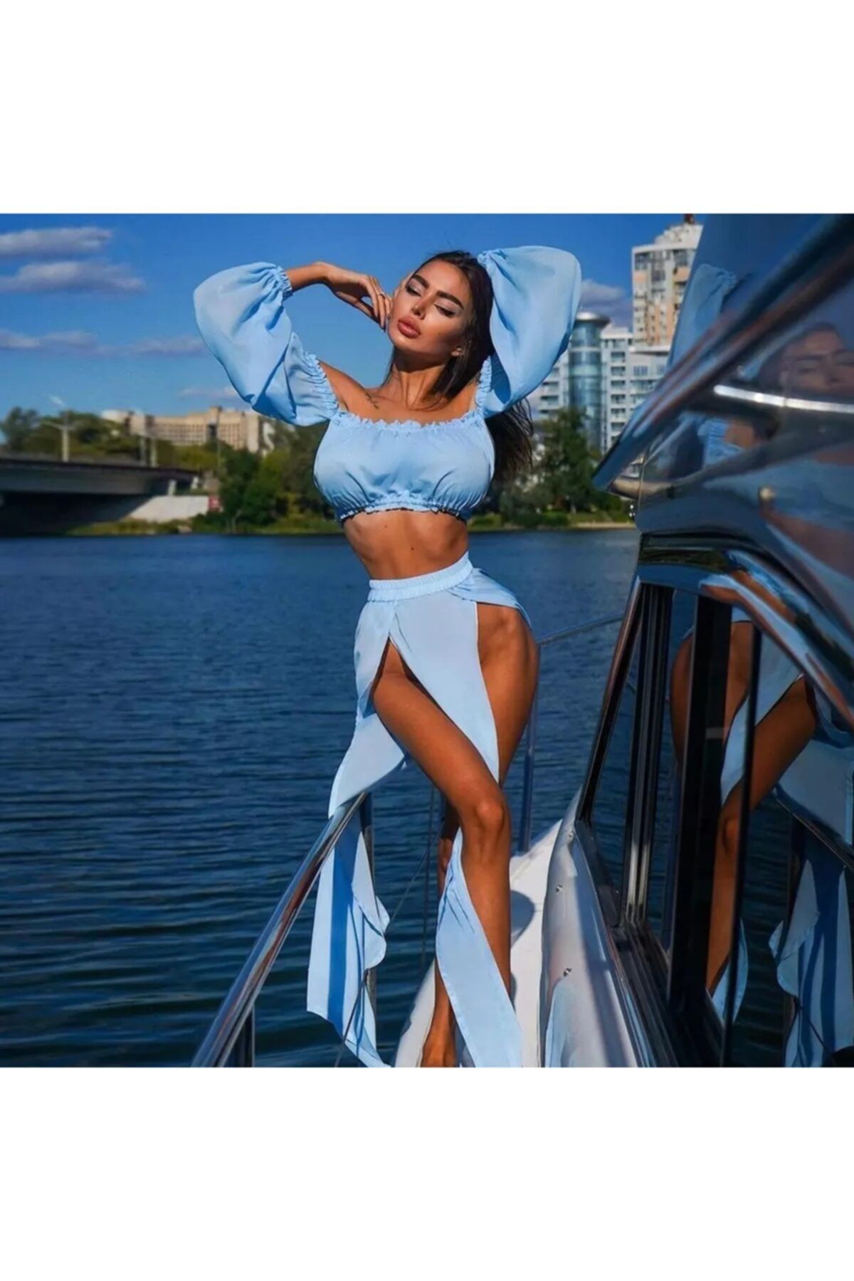 angel stayl Kadın Mavi Pareo