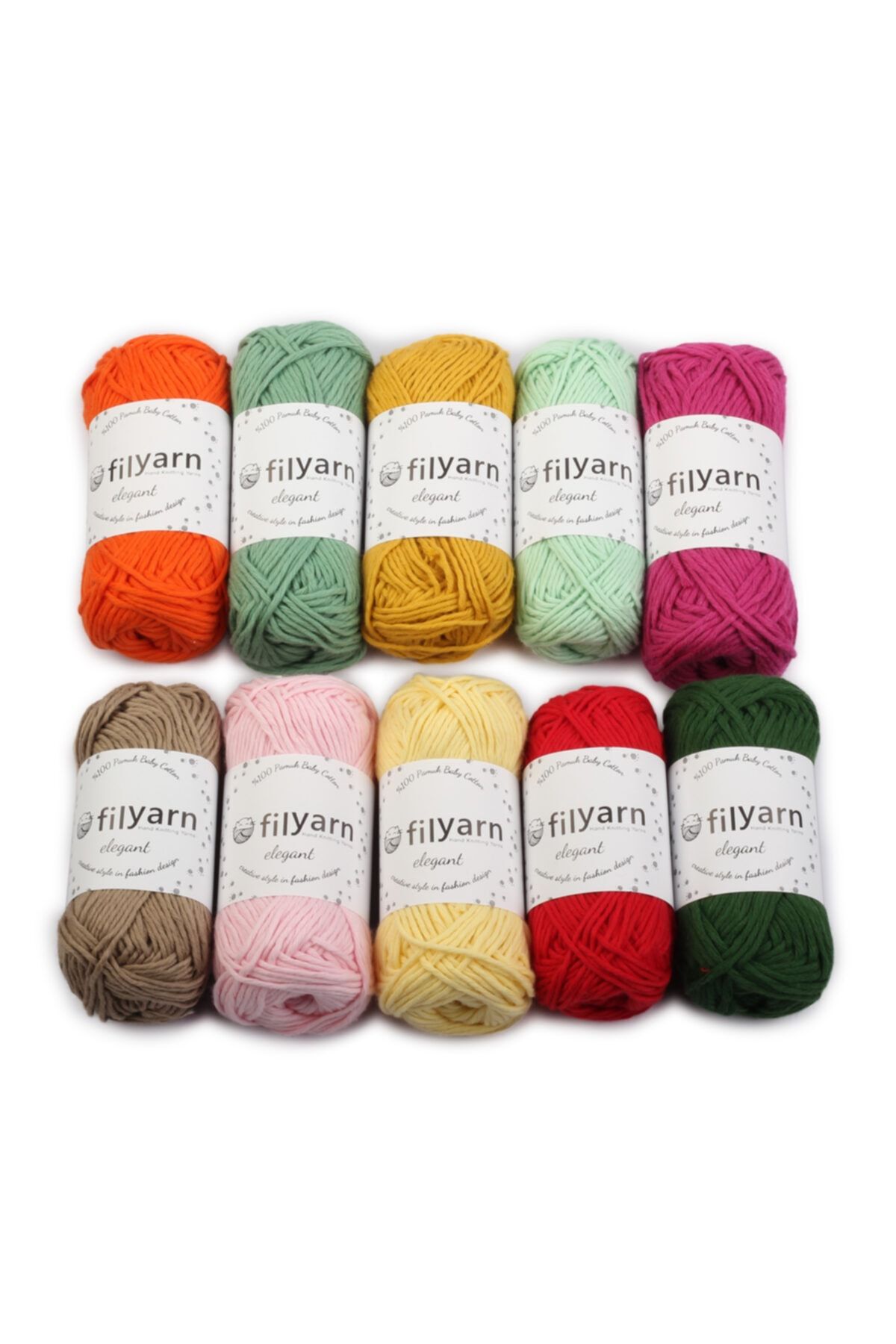 Filyarn Baby Cotton Elegant, Amigurumi Ipi, Punch Ipi Oeko-tex 100, 10' Lu Örgü Seti 2, 250 gr