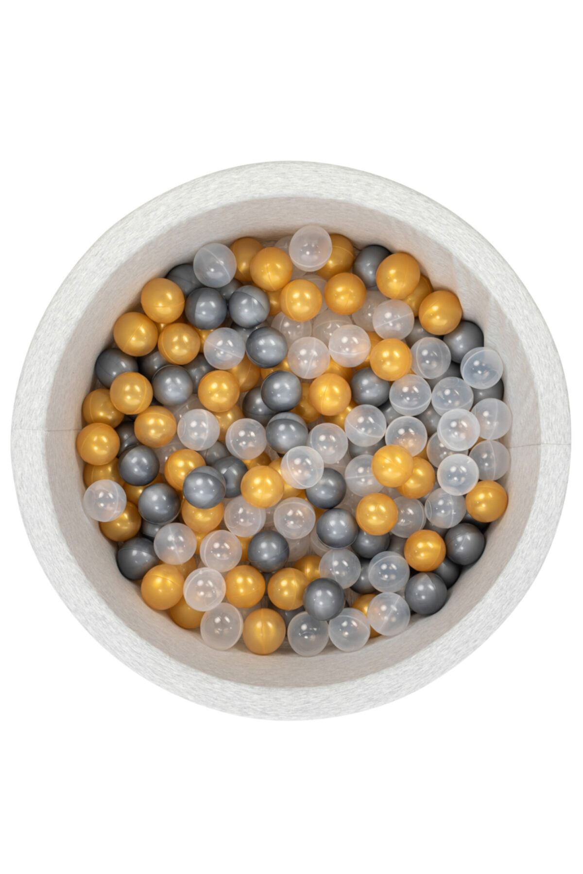 Wellgro Gri Şeffaf Altın Bubble Pops Sünger Top Havuzu