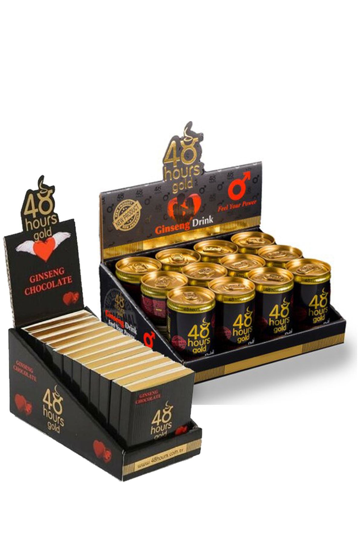 48 hours Gold Ginseng 12 Li Enerji Içecek & 12 Li Ginseng Çikolata