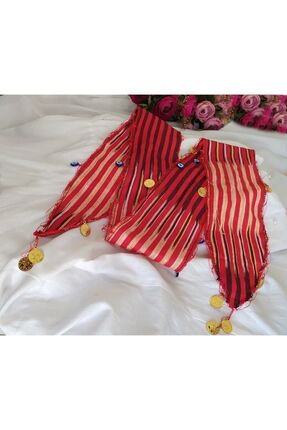 Oto Serisine Uyumlu Kırmızı Karadeniz Karışık Nazar Boncuklu Ve Liralı Keşan Bandana Puşi Image 1