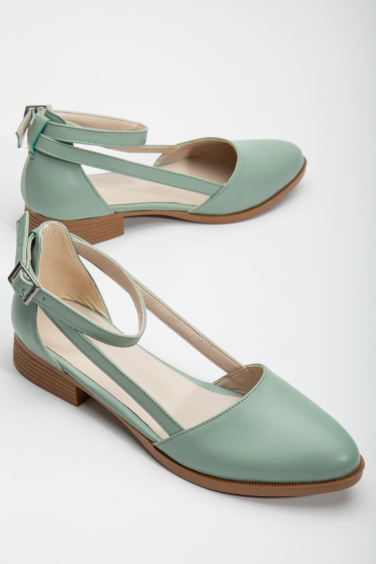 Rayna Kısa Topuk Cilt Ayakkabı Mint Yeşil