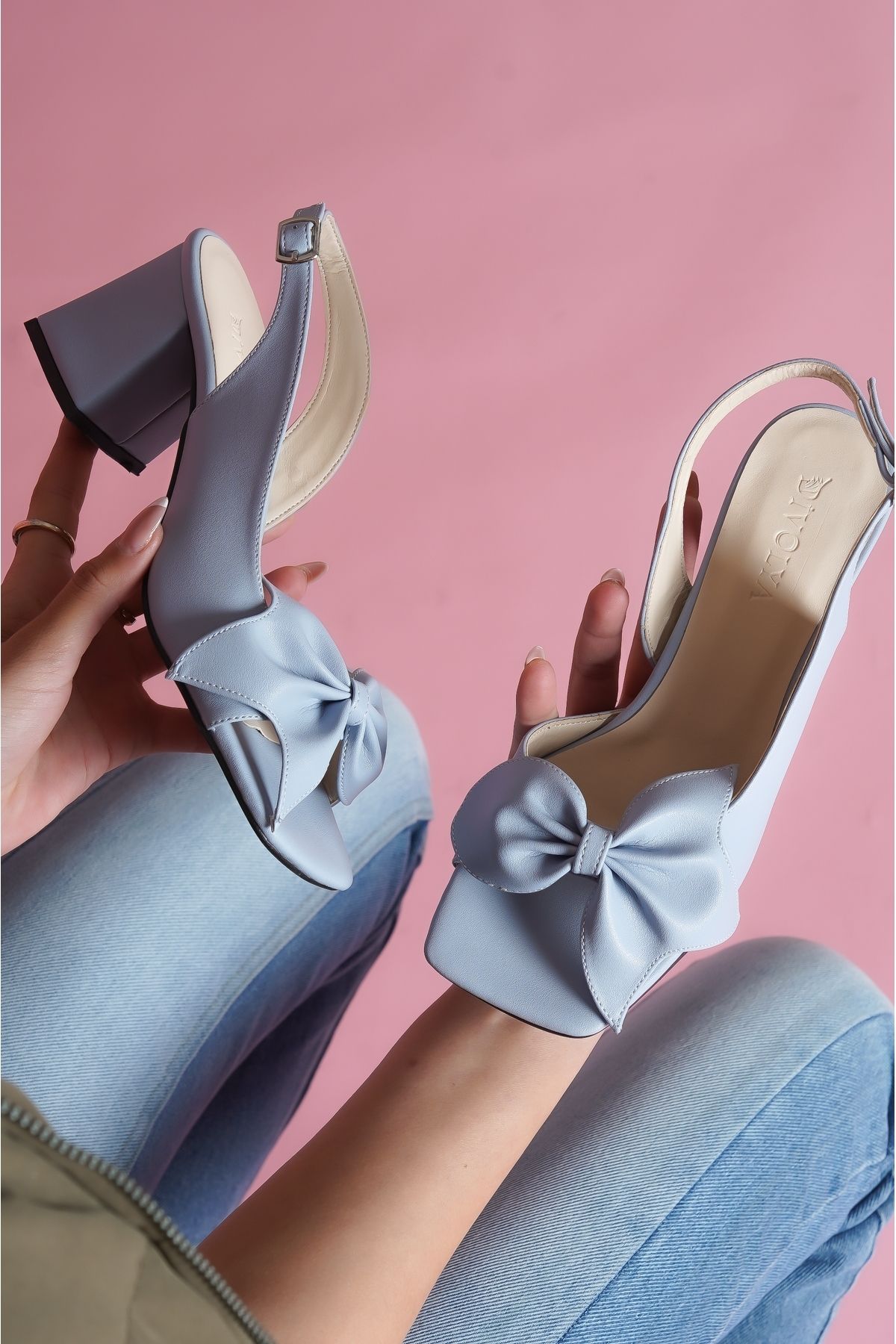 Dusty blue heeled online sandals