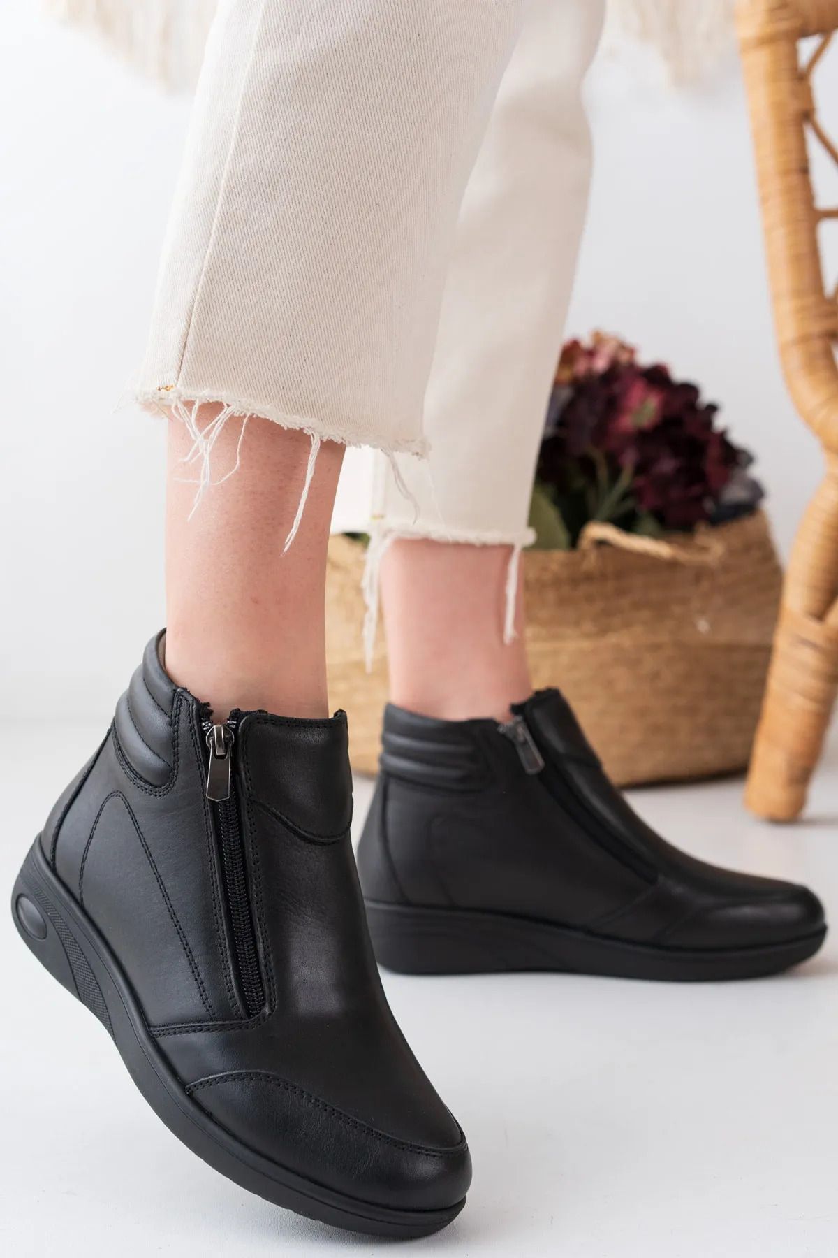 Rubber sole wedge ankle boots new arrivals