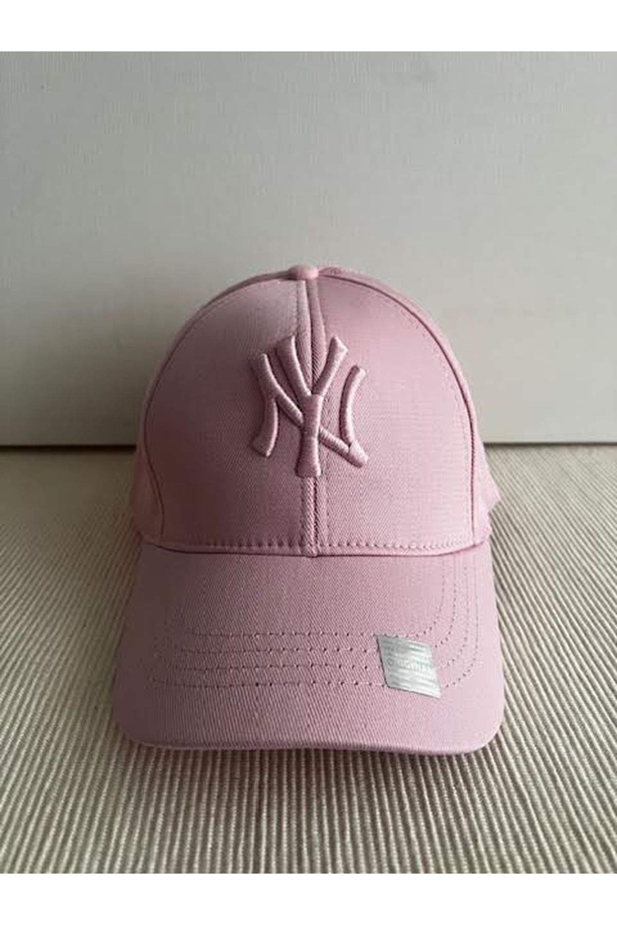 NY New York Nakışlı Arkasından Ayarlanabilir Unisex Pembe Pamuklu Beyzbol Şapka