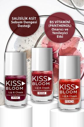 Kiss & Bloom Doğal Görünümlü Dudak ve Yanak Renklendirici Lip & Cheek Pink 11 ml Image 4