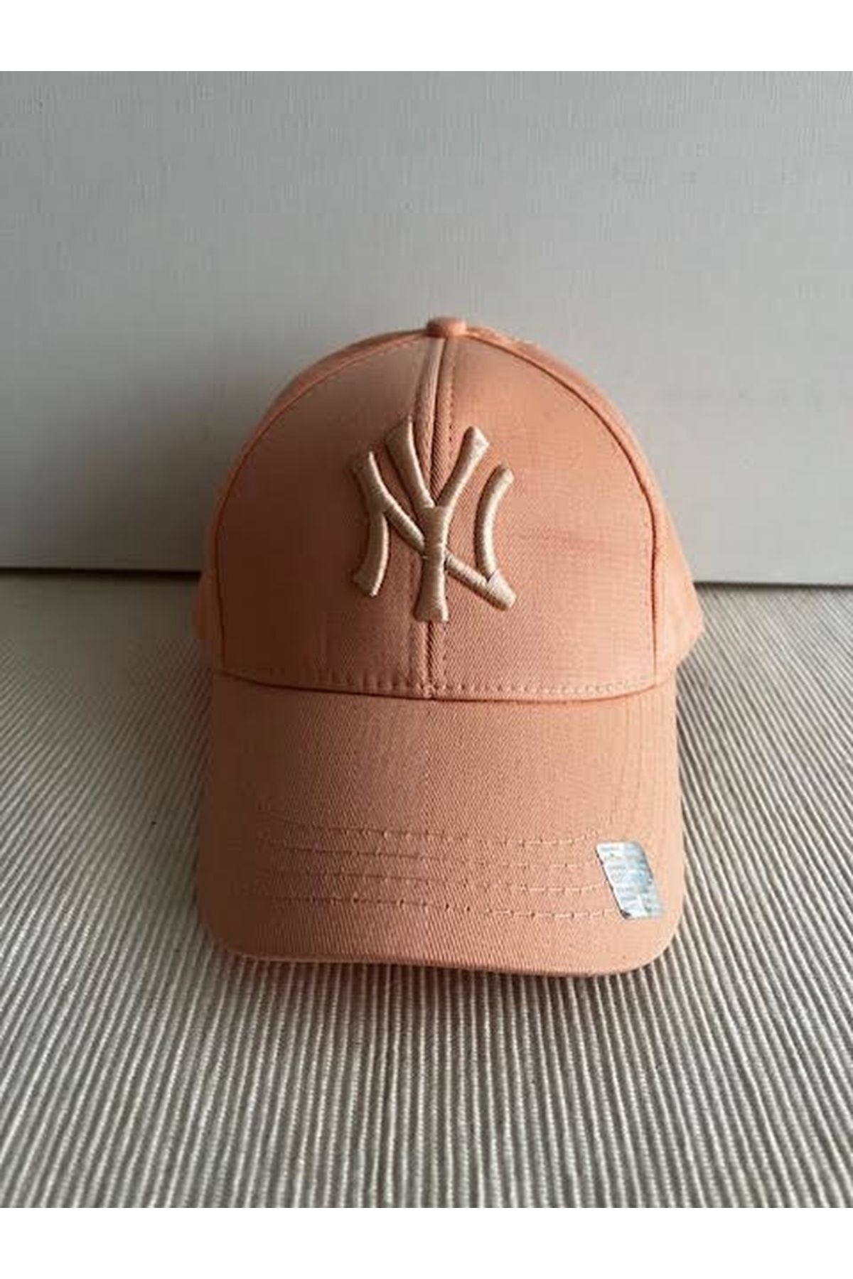 NY New York Nakışlı Arkasından Ayarlanabilir Unisex Turuncu Pamuklu Beyzbol Şapka