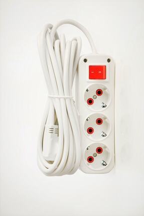 Grup Priz 3 Mt. Topraklı Anahtarlı 3'lü Uzatma Ara Kablosu Image 0