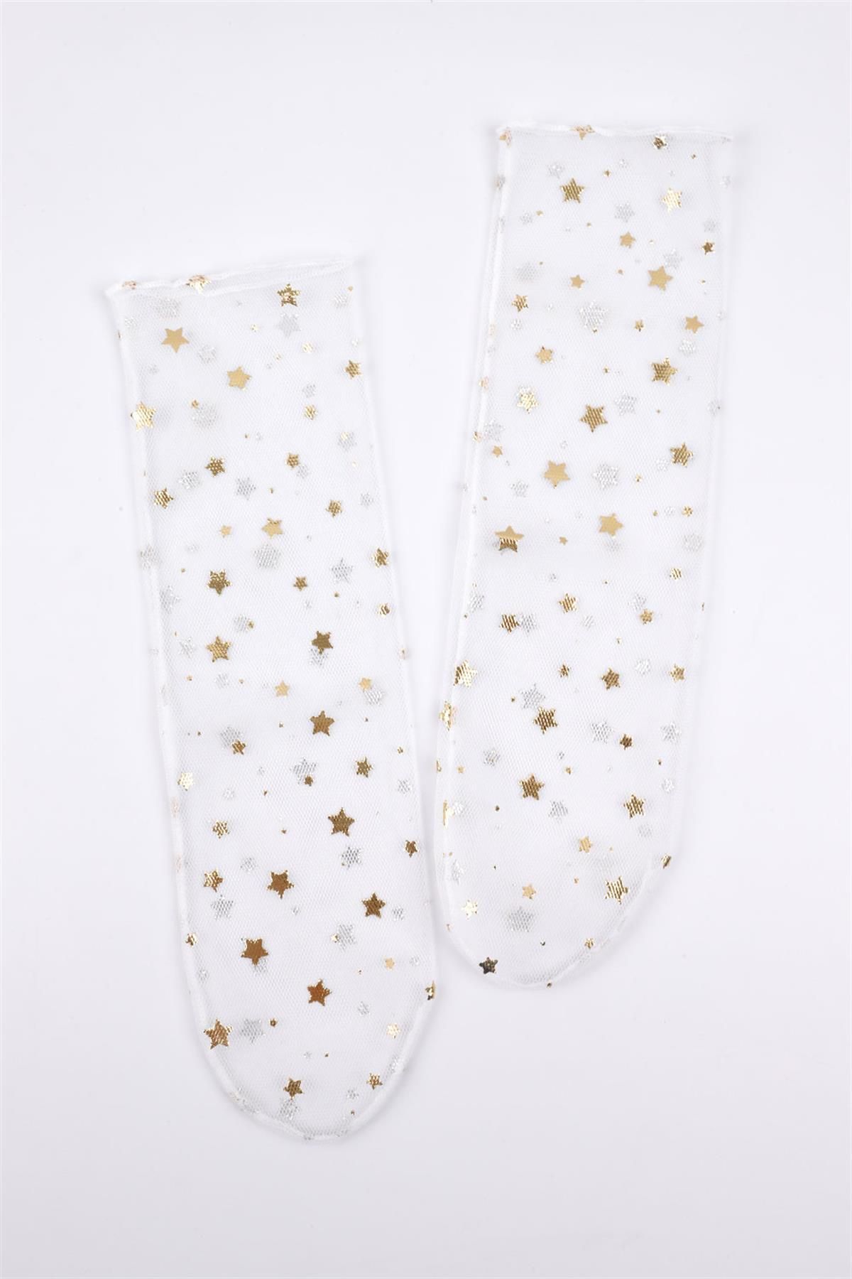 Night Sky Girls Tights - White/Gold