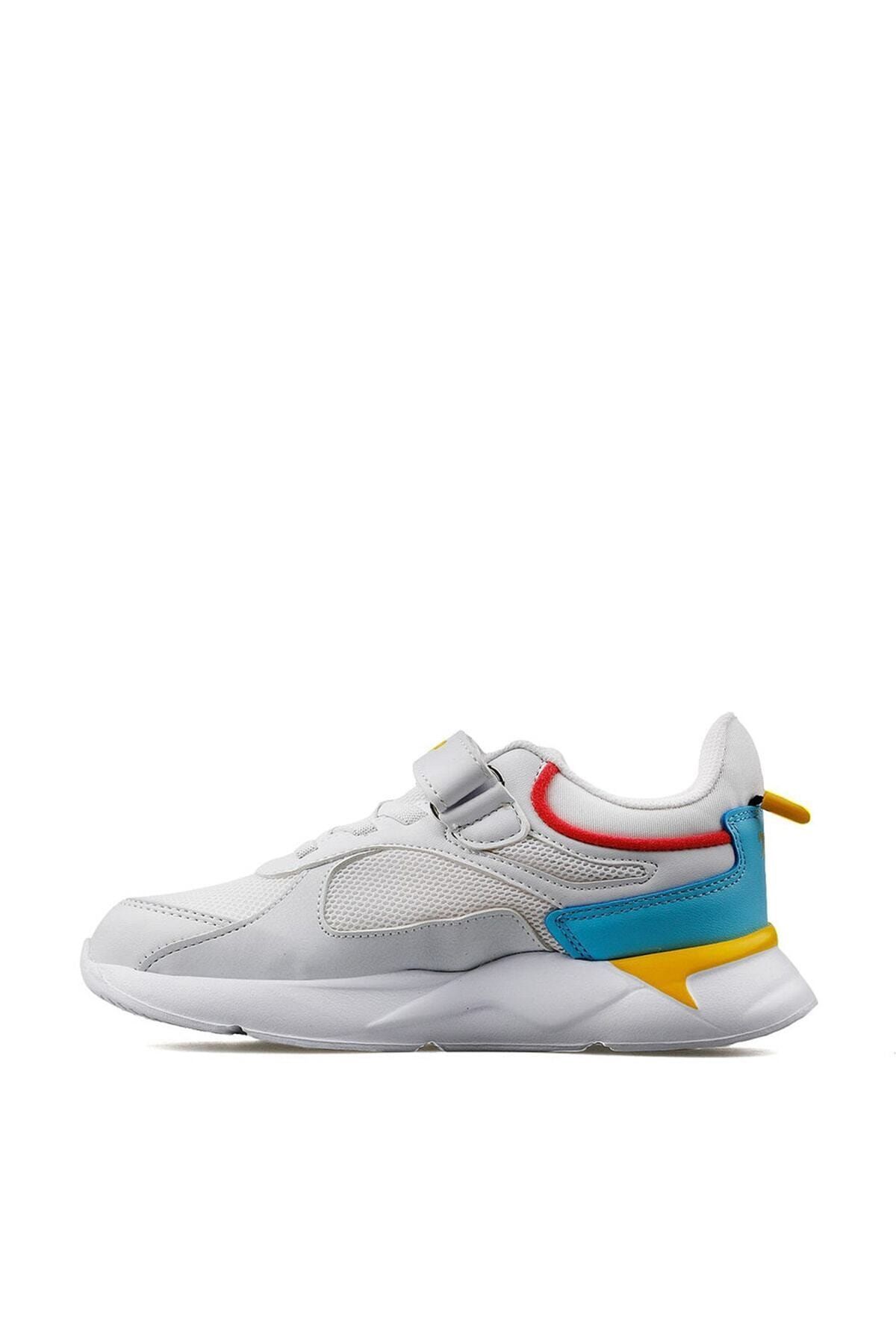 24931 Beyaz - Bebe Mavi - Sarı - Pembe Kız Çocuk Yazlık Günlük Yürüyüş Sneaker Spor Ayakkabı
