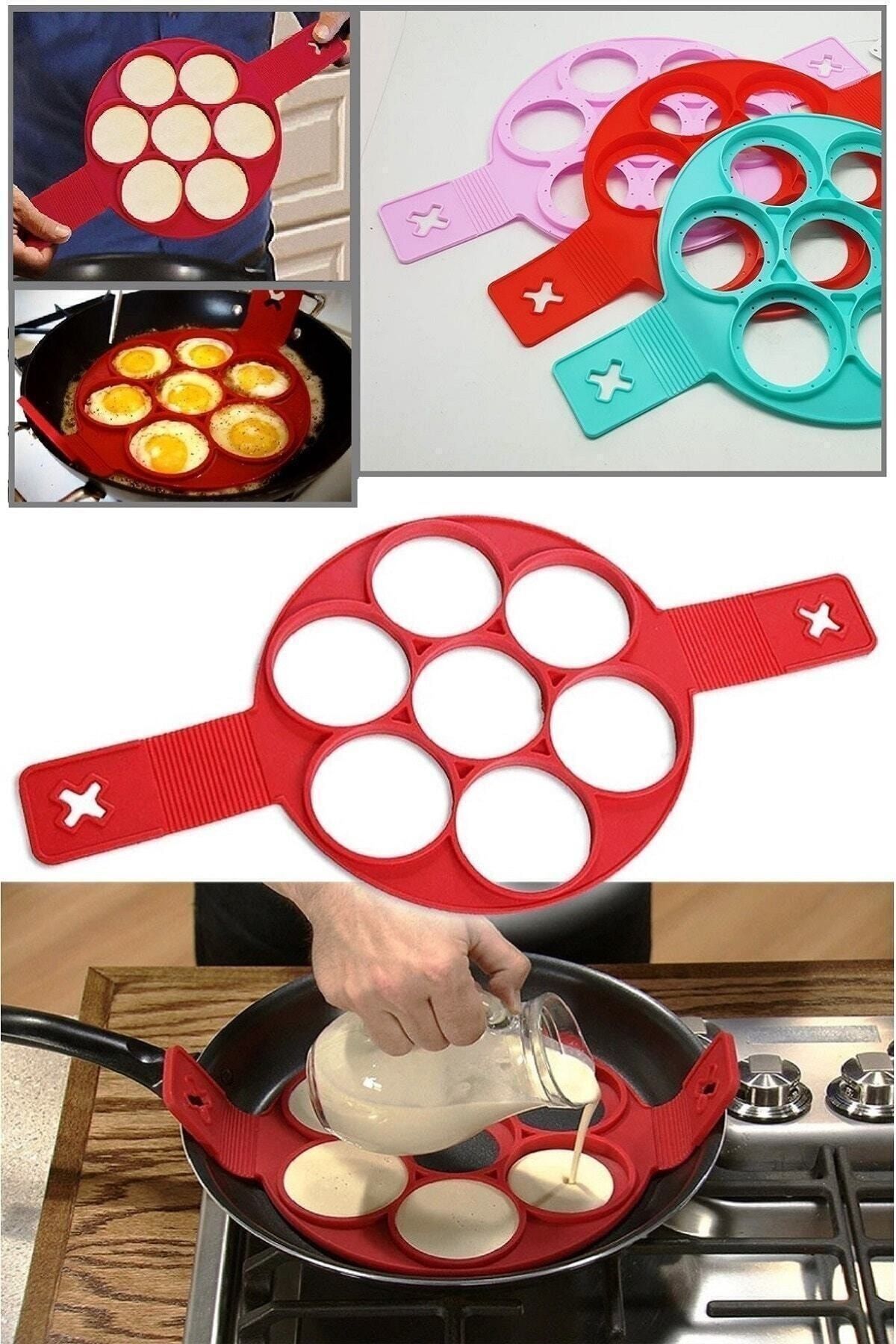 kitchen beauty 7 gozlu silikon pankek yumurta kalibi yuvarlak bolmeli krep pisirme aparati fiyati yorumlari trendyol