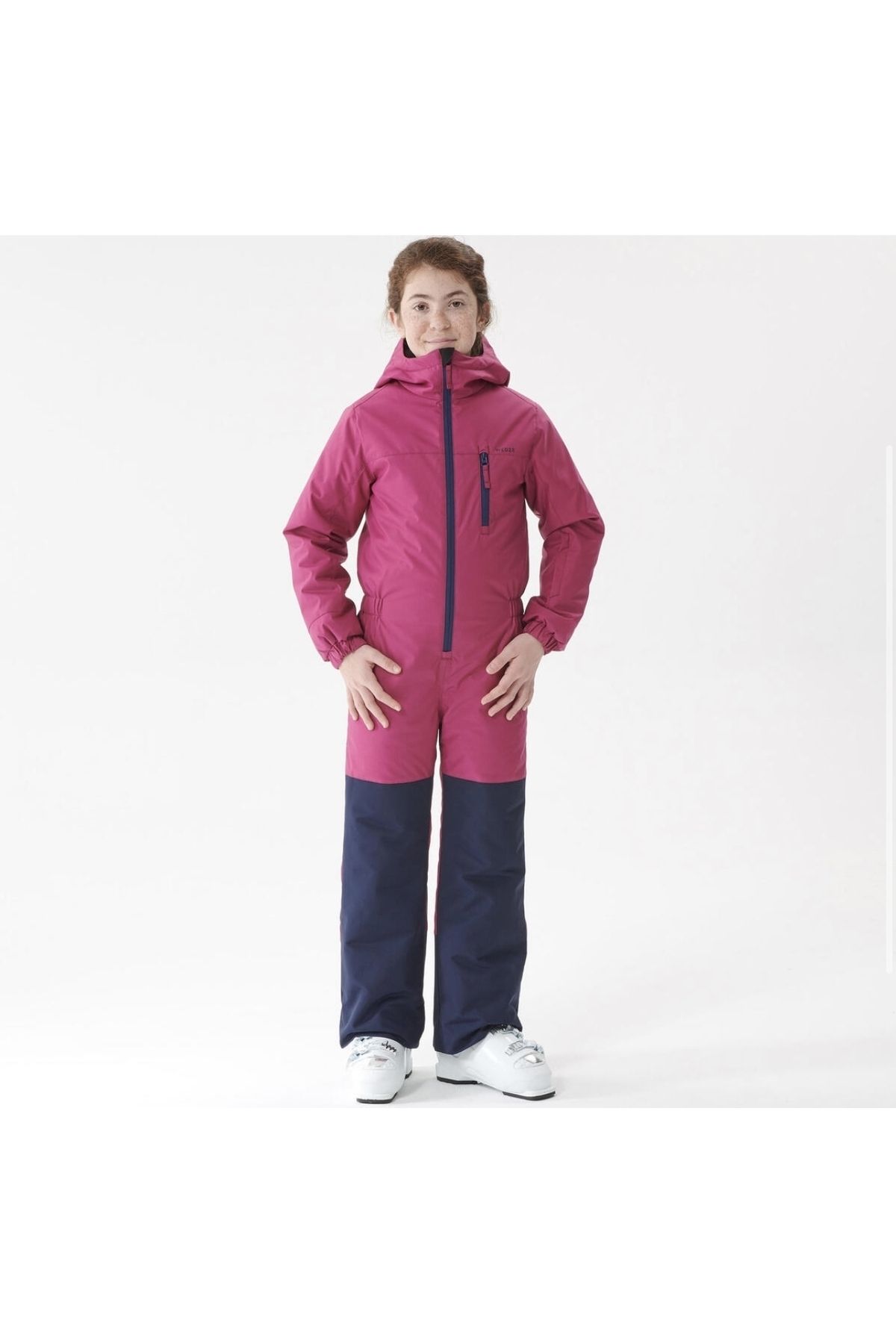 Decathlon WEDZE Children s Ski Overalls Claret Red Navy Blue