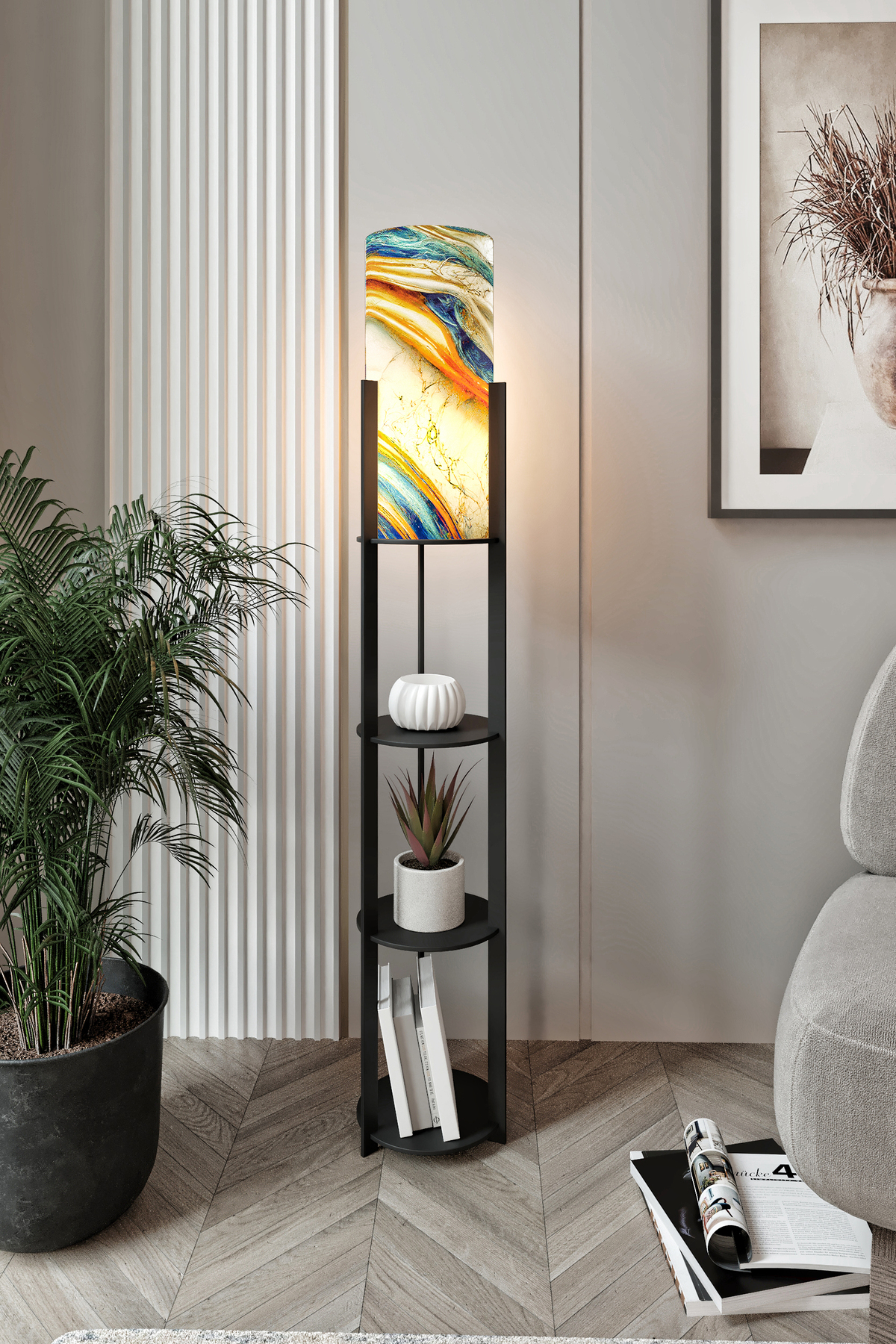 لامپ طبقه ای گرد RADIANTE مشکی