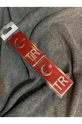 Plaka TR yazılı alüminyum kırmızı kabartmalı -2’li Image 0