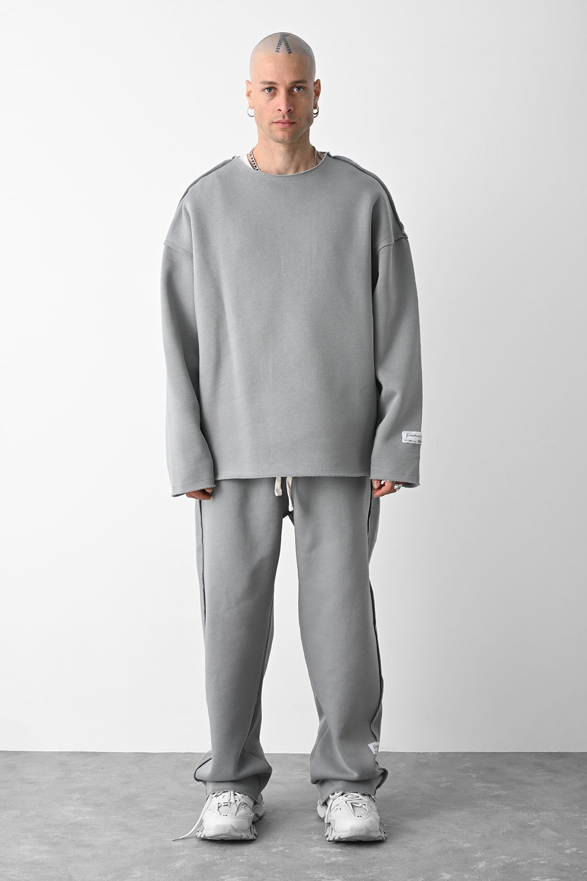 Collarless sweatshirt new arrivals