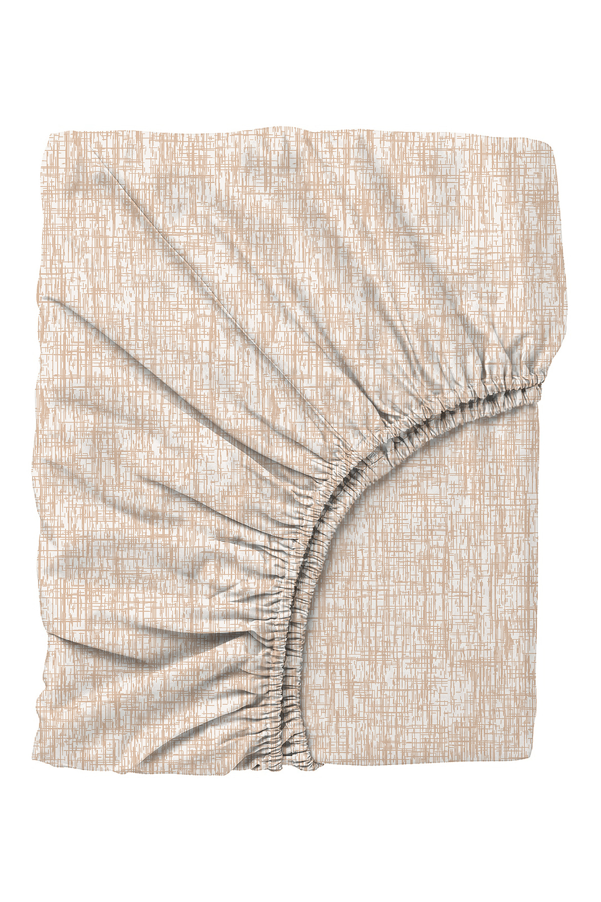 ست روتختی دو نفره با ملحفه کش دار کرم مربعی