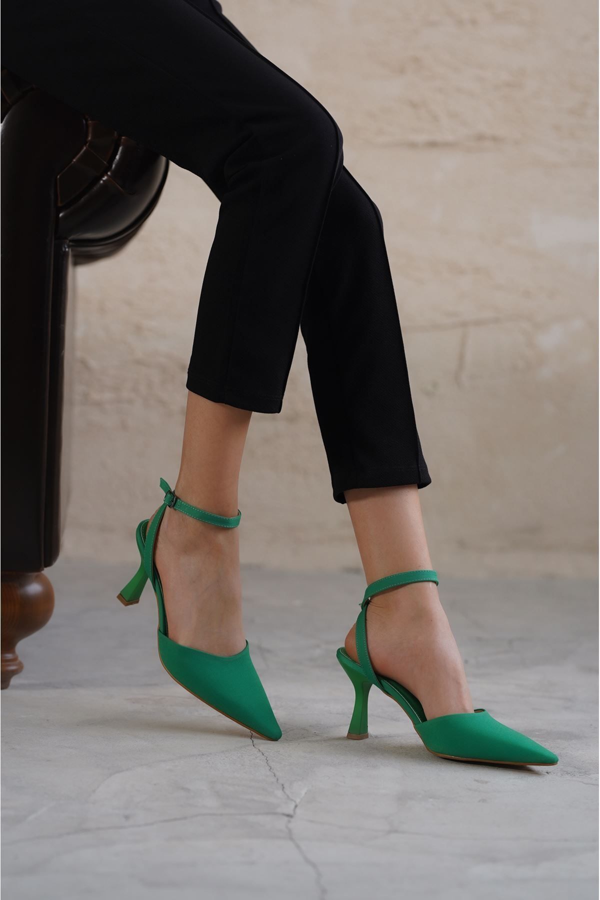 MODAADAM Women s Ziona High Heels Matte green Trendyol