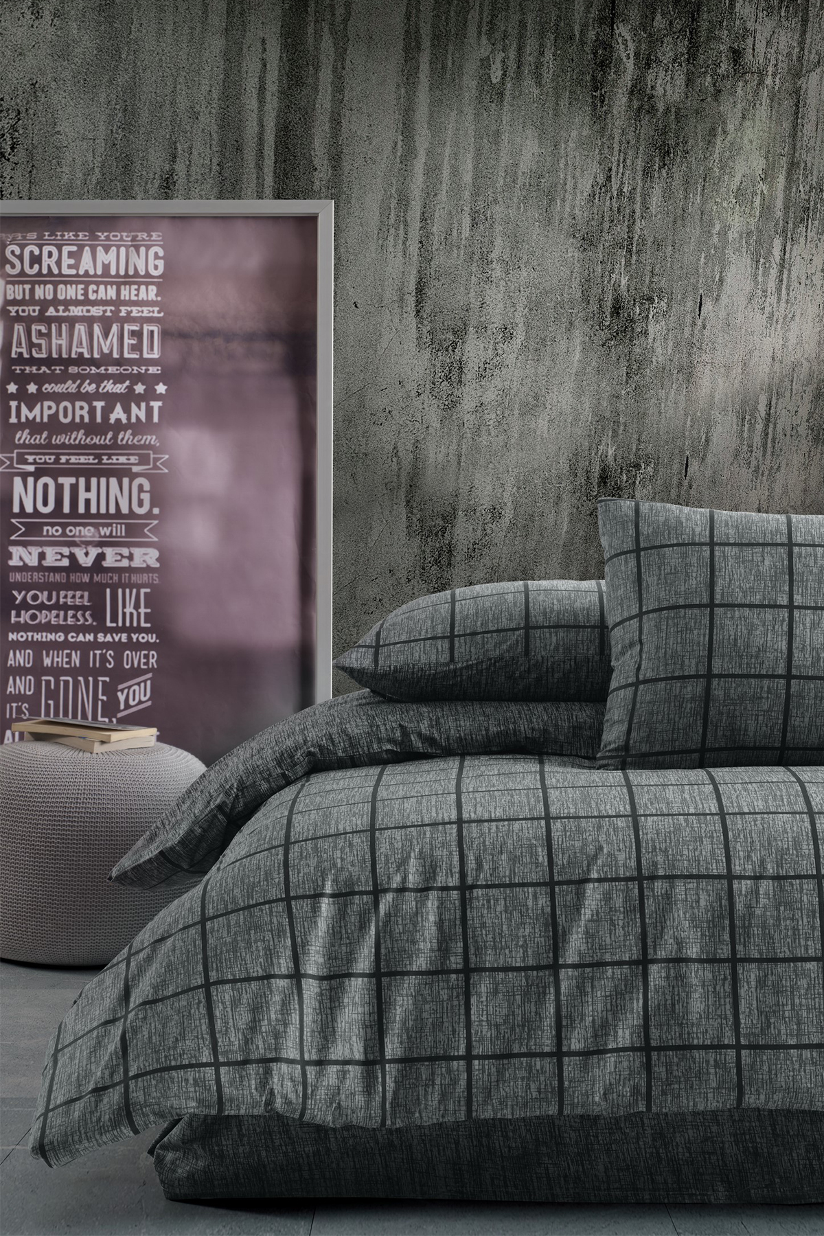 ست روتختی دو نفره با ملحفه کش دار مشکی مربعی