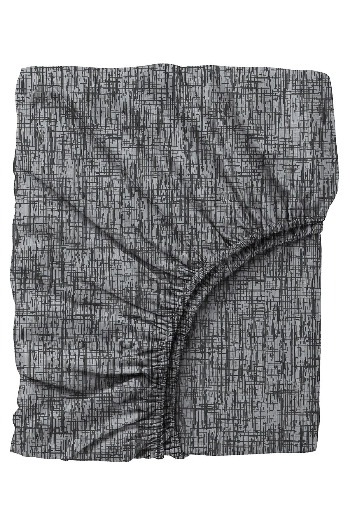 ست روتختی دو نفره Ranforce با ملحفه کش دار مشکی مربعی