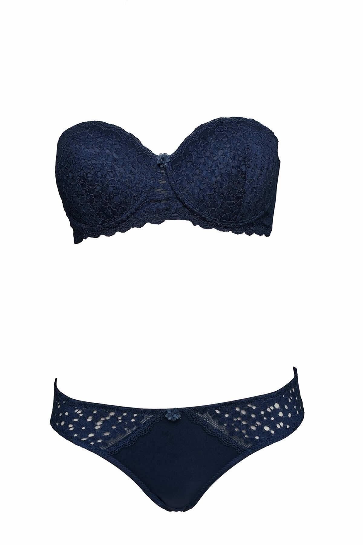 Navy blue 2025 strapless bra