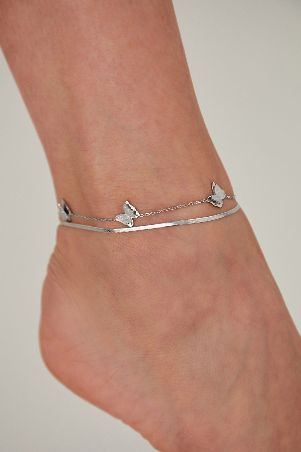 Lina Tia Women s Vanessa Model Chained Butterfly Figured Steel