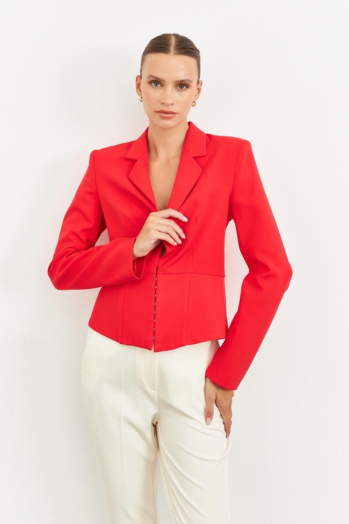 Deep red cheap blazer