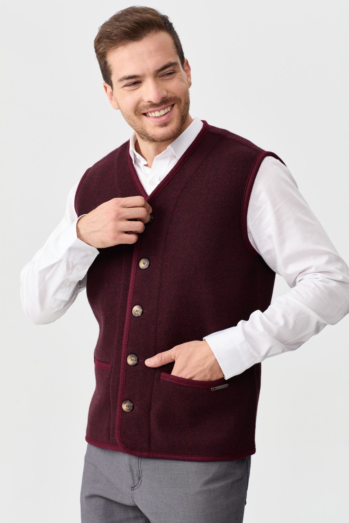 Mens red wool best sale vest