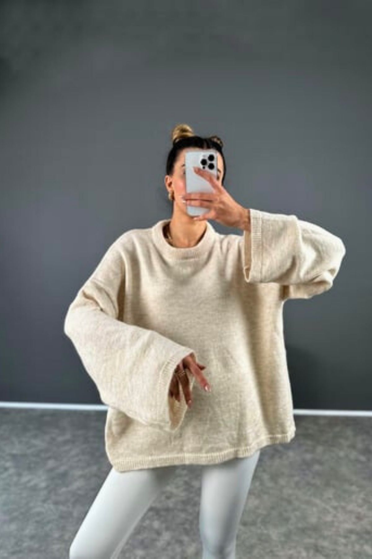 ژاکت بافتنی آستین گشاد زنانه Pinterest مدل Pinterest ژاکت نرم قد متوسط ​​اورسایز