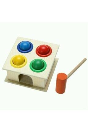 Tangram Hediyeli Ahşap 4 Toplu Çekiçli Çak Çak Oyunu Image 0