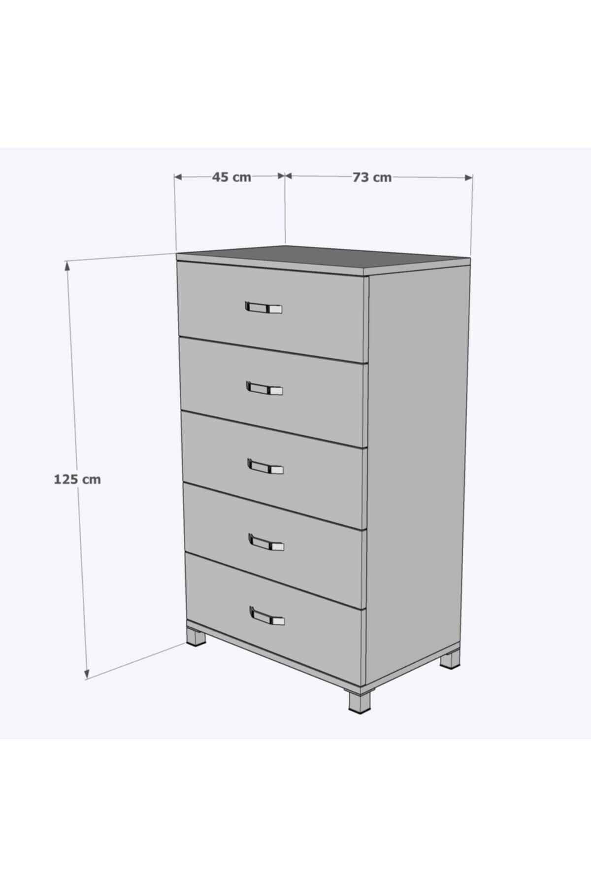 Sivas Gozde Mobilya Ekonomik Yuksek 5 Cekmeceli Sifonyer 73x45x125cm Fiyati Yorumlari Trendyol