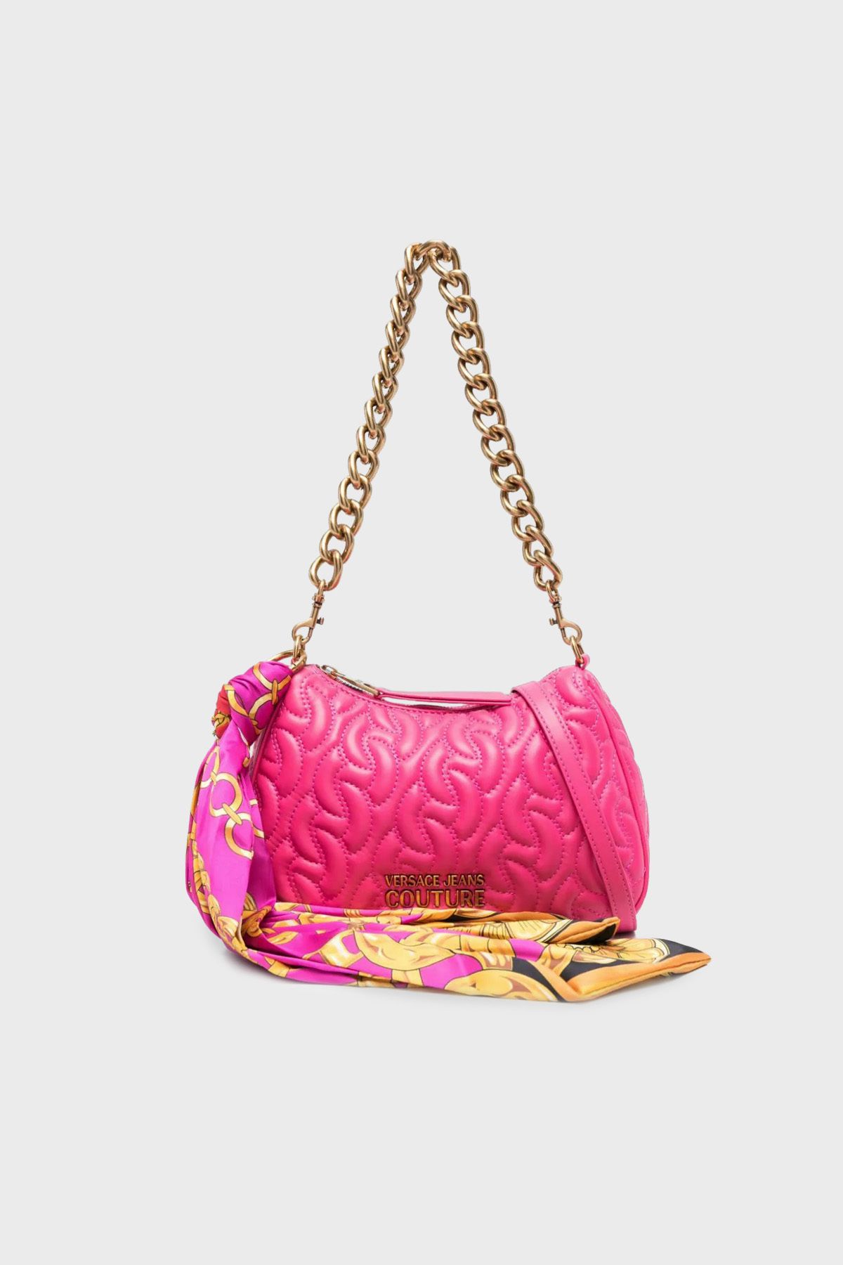VERSACE JEANS COUTURE Zippered Chain Strap Bag with Logo BAG