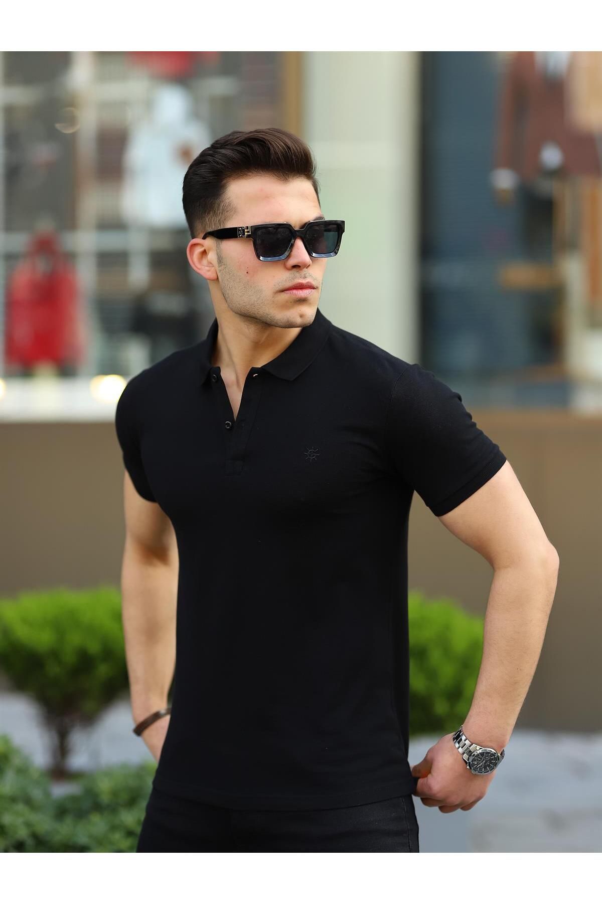 Pobudo Black Color Polo Neck Men s T Shirt Trendyol