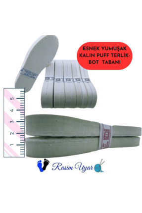 5 ÇİFT PUFF KALIN TERLİK-BOT TABANI - ESNEK YUMUŞAK- ÜÇ KATMANLI Image 0
