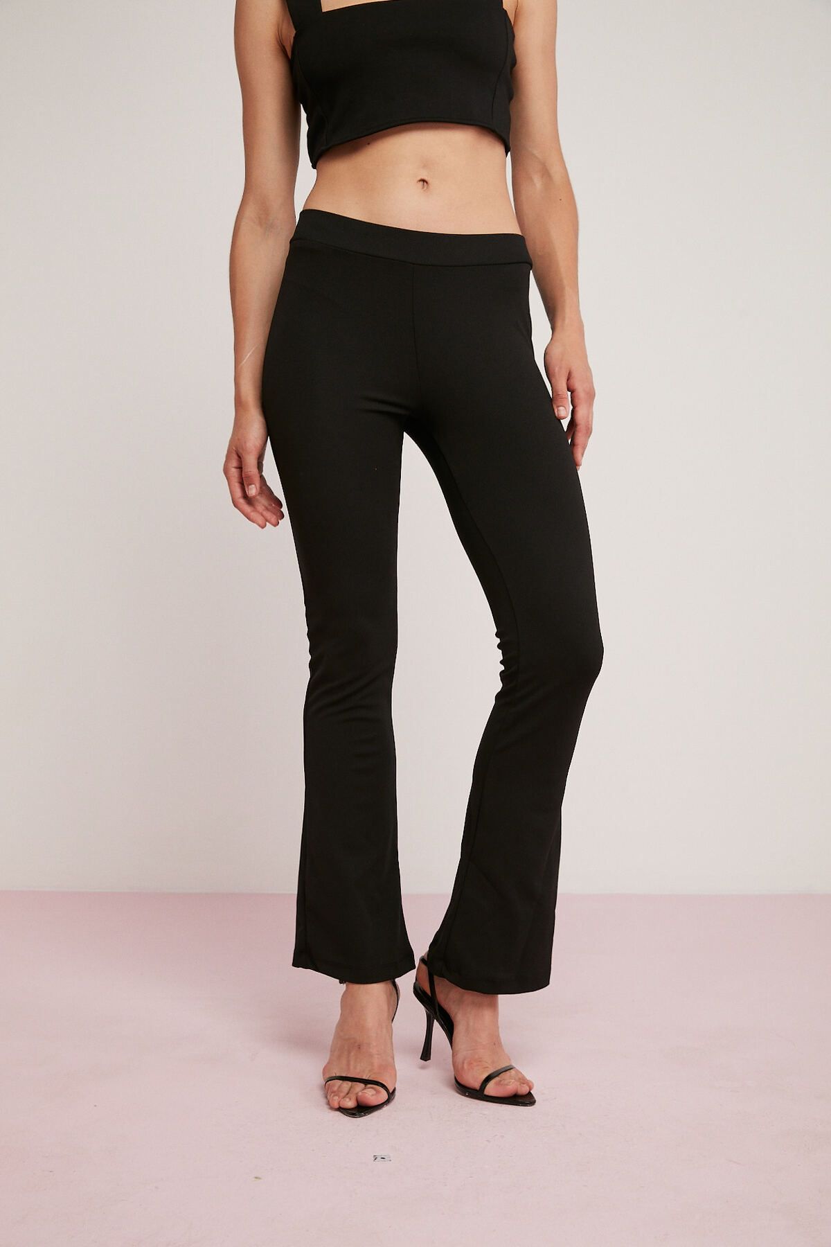 High waisted fitted black on sale trousers