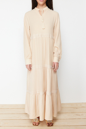 Taş Dantel Detaylı Dokuma Elbise TCTSS24EB00058 Image 3