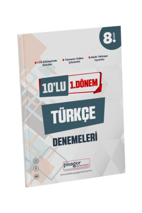 Pisagor 8.snf 10'lu 1. Dönem Türkçe Denemeleri Image 0