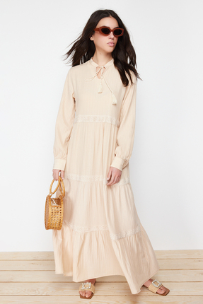 Taş Dantel Detaylı Dokuma Elbise TCTSS24EB00058 Image 1