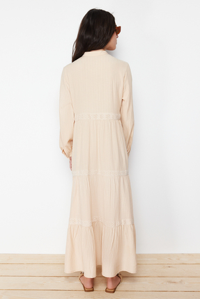Taş Dantel Detaylı Dokuma Elbise TCTSS24EB00058 Image 5